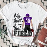 Personalized That's My Boy My Heart Is On That Field Football Theme T-shirt Sweatshirt with Number Name Birthday Team Game Day Gift for Football Mom