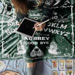 Personalized Sun Moon Skull Ouija Board Design Soft Throw Blanket with Name Gothic Style Home Decor Halloween Gift for Divination Enthusiasts