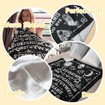 Personalized Sun Moon Skull Ouija Board Design Soft Throw Blanket with Name Gothic Style Home Decor Halloween Gift for Divination Enthusiasts