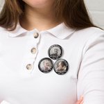 Personalised Wedding Funeral Memorial Photo Button Pin Badge with Name Year and Text In Remembrance Sympathy Gift for Loss of Loved One