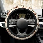 Personalized Multicolour Heart Flower Face Photo Anti-Slip Car Steering Wheel Cover with Name Car Accessories Birthday Gift for Car Owner