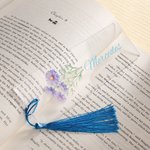 Personalisierte Aquarell Geburt Blume Acryl Name Lesezeichen mit Quaste Geburtstag Geschenk für Frauen Buchliebhaber
