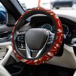Personalized Multicolour Heart Flower Face Photo Anti-Slip Car Steering Wheel Cover with Name Car Accessories Birthday Gift for Car Owner