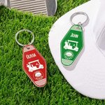 Spersonalizowany akrylowy brelok do wózka golfowego Retro Motel z imieniem i nazwiskiem Akcesoria golfowe Klub sportowy Prezent dla golfisty