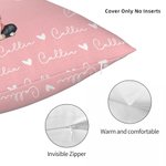 Taie d'Oreiller Personnalisée avec Personnage de Dessin Animé Fleur de Naissance Nom Cadeau Anniversaire Emménagement Noël pour Famille