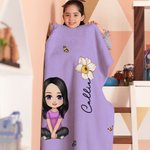 Coperta morbida e accogliente personalizzata con personaggio animato nome e fiore di nascita regalo di compleanno per bambini e famiglia