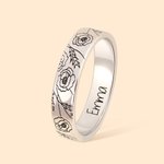 Personalizado delicado anillo de nacimiento de flores con el nombre grabado Cumpleaños Navidad Joyería de regalo para las mujeres