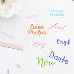 Personalized Multicolour Waterproof Vinyl Text Sticker Name Label for Laptop Notebook Water Bottle Back to School Office Gift for Women Girls