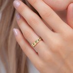 Personalizado delicado anillo de nacimiento de flores con el nombre grabado Cumpleaños Navidad Joyería de regalo para las mujeres