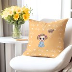 Taie d'Oreiller Personnalisée avec Personnage de Dessin Animé Fleur de Naissance Nom Cadeau Anniversaire Emménagement Noël pour Famille