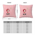 Taie d'Oreiller Personnalisée avec Personnage de Dessin Animé Fleur de Naissance Nom Cadeau Anniversaire Emménagement Noël pour Famille