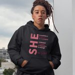 Personalised Self Care She Is Me T-shirt Sweatshirt Hoodie with Name and Inspirational Quotes Birthday Affirmation Gift for Women Girls