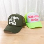 Personalized MultiColor Puff Print Bubble Name Adjustable Baseball Cap Birthday Party Gift for Family Friend