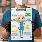 Personalised Cartoon I Trust Myself Daily Affirmations Hanging Clipboard with Name Appreciation Birthday Gift for Nurse Doctor Medical Student