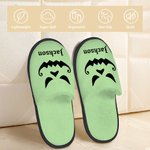 Personalised Multicolor Pumpkin Face Cozy Furry Slippers with Name Halloween Travel Accessories Gift for Family