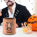 Personalized Watercolor Pumpkin Wizard Animal Trick or Treat Bag Candy Bucket with Name Halloween Party Favors Gift for Boys Girls