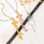 Personalizado Dainty Cruz Nombre Collar Cumpleaños Cristiano Bautizo Regalo para Mujeres