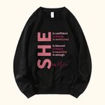 Personalised Self Care She Is Me T-shirt Sweatshirt Hoodie with Name and Inspirational Quotes Birthday Affirmation Gift for Women Girls