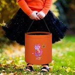 Personalizzato Halloween Zucca Neon Nome Fantasma Sacchetto regalo di caramelle con manico Dolcetto o scherzetto Regalo di festa per ragazzi Ragazze