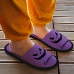 Personalised Multicolor Pumpkin Face Cozy Furry Slippers with Name Halloween Travel Accessories Gift for Family