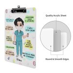 Personalised Cartoon I Trust Myself Daily Affirmations Hanging Clipboard with Name Appreciation Birthday Gift for Nurse Doctor Medical Student