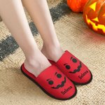 Personalised Multicolor Pumpkin Face Cozy Furry Slippers with Name Halloween Travel Accessories Gift for Family