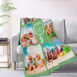 Personalised 8 Photo Collages Cousin Crew Heart Soft Throw Blanket with Year Home Decor Family Reunion Christmas Gift for Kids