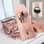 Personalized Y2K Style Cartoon Character Leather Makeup Brush Bag with Name 8 Pcs Makeup Brushes Travel Essentials Birthday Gift for Girls Women