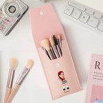 Personalized Y2K Style Cartoon Character Leather Makeup Brush Bag with Name 8 Pcs Makeup Brushes Travel Essentials Birthday Gift for Girls Women