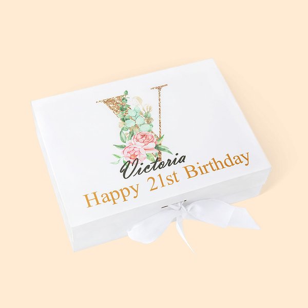 Personalised Gift Box with Lid and Ribbon Empty To Make Your Own Gifts