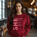 Personalised Self Care She Is Me T-shirt Sweatshirt Hoodie with Name and Inspirational Quotes Birthday Affirmation Gift for Women Girls