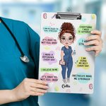 Personalised Cartoon I Trust Myself Daily Affirmations Hanging Clipboard with Name Appreciation Birthday Gift for Nurse Doctor Medical Student