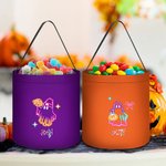 Personalizzato Halloween Zucca Neon Nome Fantasma Sacchetto regalo di caramelle con manico Dolcetto o scherzetto Regalo di festa per ragazzi Ragazze
