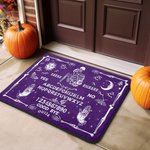 Henkilökohtainen Halaus Skeleton Ouija Board Ovimatto nimi Gothic Home Decor Halloween lahja pariskunnalle Divination harrastajille
