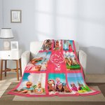 Personalised 8 Photo Collages Cousin Crew Heart Soft Throw Blanket with Year Home Decor Family Reunion Christmas Gift for Kids