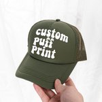 Personalized MultiColor Puff Print Bubble Name Adjustable Baseball Cap Birthday Party Gift for Family Friend