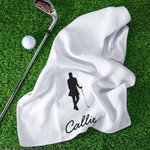 Personlig superabsorberande golfhandduk i bomullsvåffla i flera färger med namnhängande klämma Födelsedagspresent för golfälskare