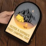 Personlig LED-nattlampa i akryl med text och tema för campingtält Heminredning Tillbehör till fritidsfordon Present till campingälskare