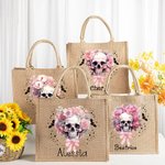 Bolsa de yute con nombre para fiesta de Halloween Truco o Trato para mujeres Niñas