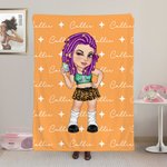 Personalizzato Y2K stile Cartoon personaggio morbido lancio coperta con nome compleanno regalo di Natale per le donne ragazze