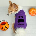 Spersonalizowana twarz dyni 100% bawełniana koszulka bez rękawów dla psa z imieniem Śmieszny kostium dla zwierzaka Prezent na Halloween dla właścicieli miłośników zwierząt