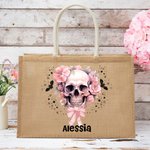 Bolsa de yute con nombre para fiesta de Halloween Truco o Trato para mujeres Niñas