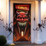 Spersonalizowany Dante Ghost Pattern Banner Okładka na drzwi z imieniem i nazwiskiem Wystrój domu Halloween Party Prezent dla przyjaciela rodziny