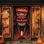 Spersonalizowany Dante Ghost Pattern Banner Okładka na drzwi z imieniem i nazwiskiem Wystrój domu Halloween Party Prezent dla przyjaciela rodziny