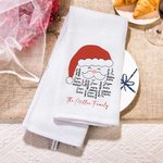 Personalized 100% Cotton Santa Claus 1-28 Names Word Cloud Tea Towel with Kitchen Accessories Christmas Birthday Gift for Mom Grandma