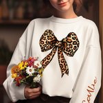 Personlig Leopardbåge Höst Pumpa Kors Barn Vuxen Sweatshirt med namn och bibelvers Skördefest Thanksgiving Day Present till familjen