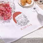 Personalized 100% Cotton Santa Claus 1-28 Names Word Cloud Tea Towel with Kitchen Accessories Christmas Birthday Gift for Mom Grandma