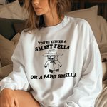Spersonalizowana koszulka Retro Cartoon Trash Panda T-Shirt Sweatshirt You Are Either A Smart Fella Or Fart Smella Prezent urodzinowy dla przyjaciela