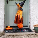 Paillasson Antidérapant Personnalisé avec Nom Style Squelette Vampire Décoration à la Maison Cadeau Mariage Halloween pour Couple