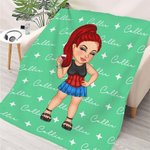 Personalizzato Y2K stile Cartoon personaggio morbido lancio coperta con nome compleanno regalo di Natale per le donne ragazze